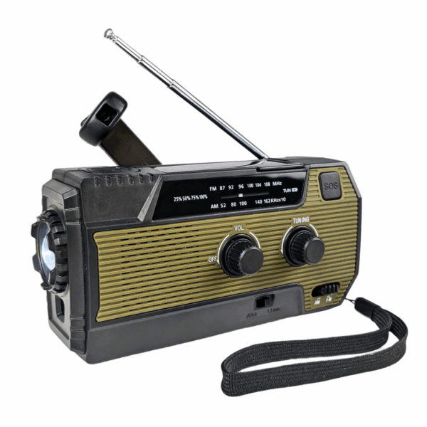 Nødradio FM/AM - 4000 mAh powerbank - Håndsving - Solcelle - Image 4