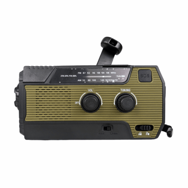 Nødradio FM/AM - 4000 mAh powerbank - Håndsving - Solcelle - Image 3