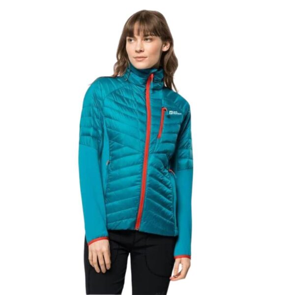 Dunjakke til dame - Jack Wolfskin Nebelhorn Down Hybrid W - Blå