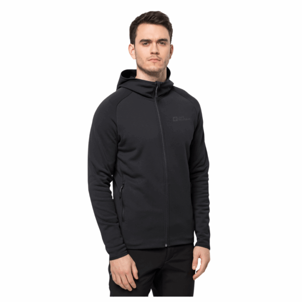 Fleecejakke til herre - Jack Wolfskin Baiselberg Hooded FZ M - Sort - Image 3