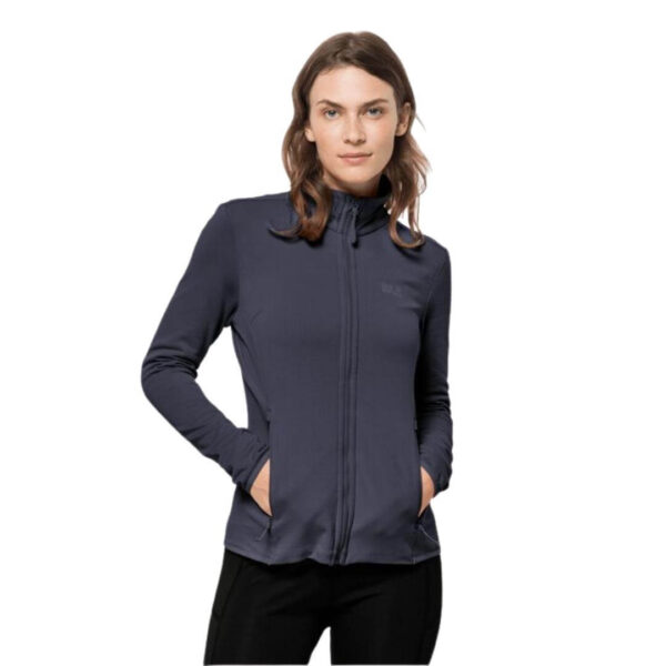 Fleecetrøje til dame - Jack Wolfskin Peak Grid Fleece W - Grå