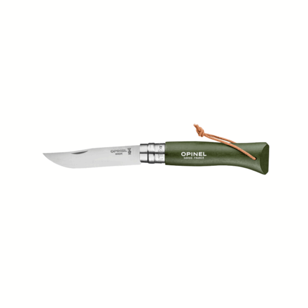 Foldekniv - Opinel No 8 Trekking - 8,5 cm - Khaki -Rustfrit stål