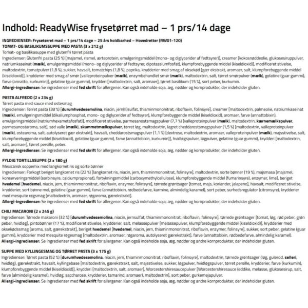 Nødpakke inkl. frysetørret mad - 14 dage - Vælg antal personer - Image 3
