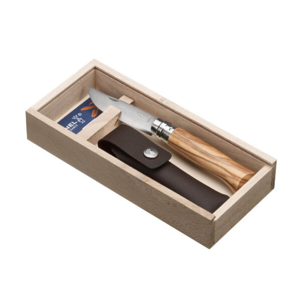Gaveæske med foldekniv og skede - Opinel No 8 SS - 8,5 cm - Classic