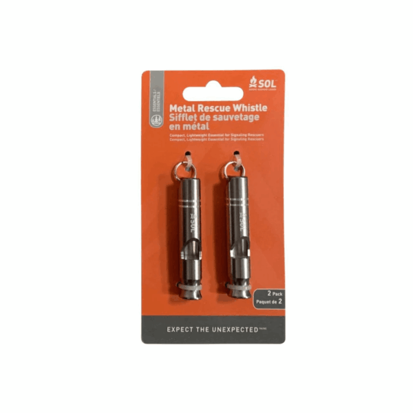 Nødfløjte - SOL Metal Rescue Whistle - 2-pak - Image 5