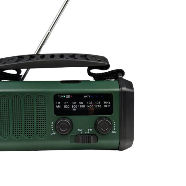 Nødradio FM/AM - 10.000 mAh powerbank - Håndsving - Solcelle - Image 4