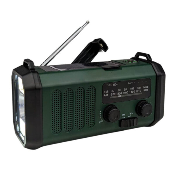 Nødradio FM/AM - 10.000 mAh powerbank - Håndsving - Solcelle - Image 3