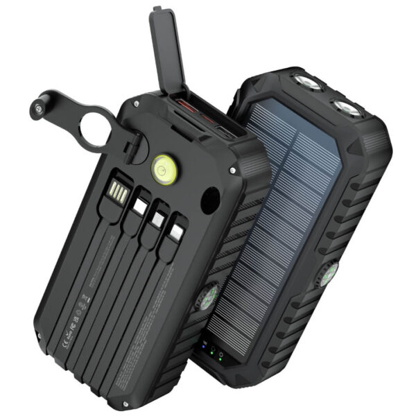 Powerbank - 20.000 mAh - Håndsving - Solcelle - Image 3