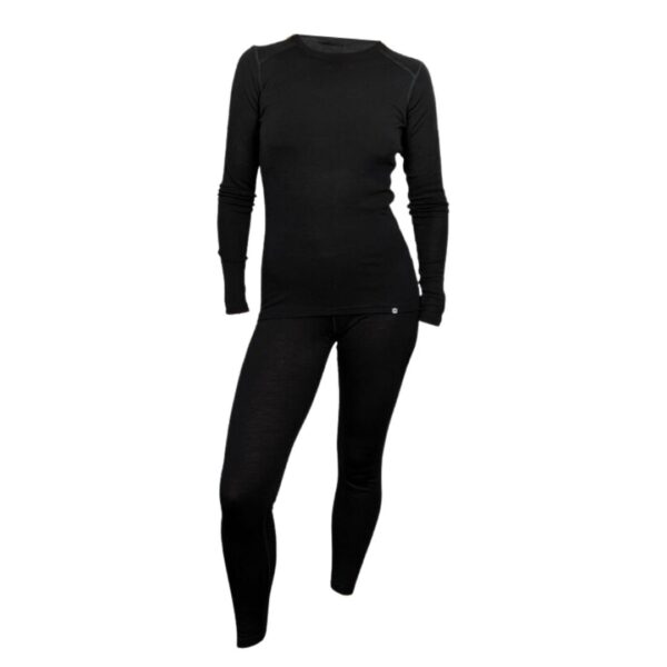Uldundertøj sæt - Dame - 100% merino uld - Sort